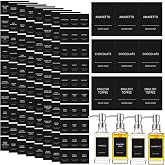 Sabary 118 Pcs Coffee Syrup Labels for Bottles Waterproof Stickers | Black, Syrup Dispenser, Drinking Bottle, Glass, Cups, Organization, Coffee Bar