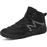 Mens Womens Winter Hiking Boots Wide Toe Box Warm Snow Boots Minimalist Barefoot Boots Zero Drop Sole Waterproof Non-Slip Ankle Booties