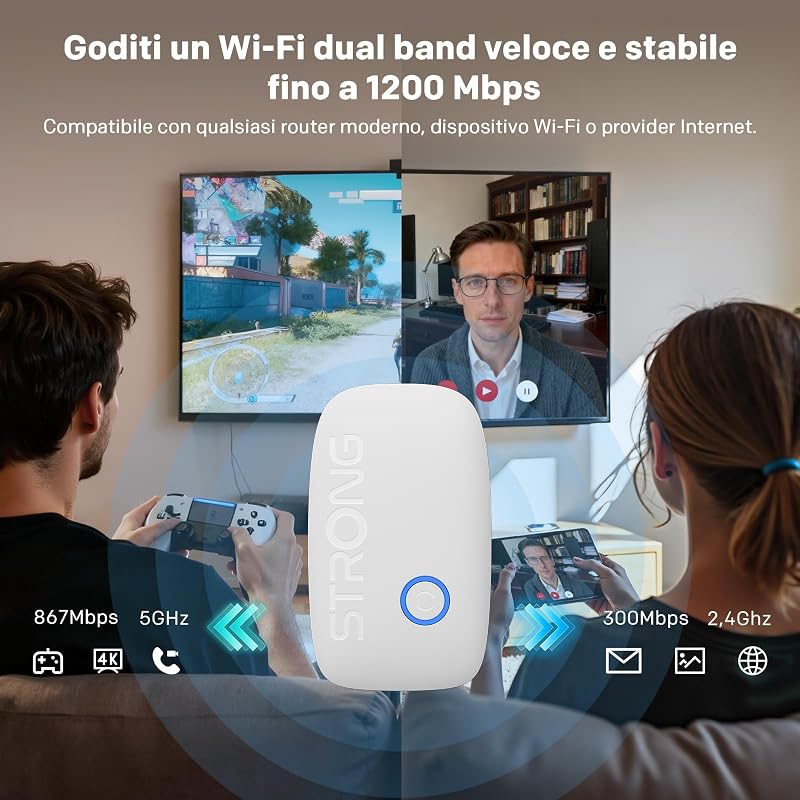 Ripetitore WiFi AC1200, Amplificatore WiFi Dual Band — foto 2 di 8