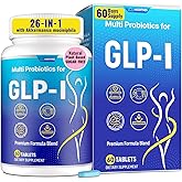 Mightnes GLP-l Supplement for Women & Men, Natural GLP l, 26 in 1 with Berberine, Akkermansia Probiotic, Inulin, Turmeric, HMB, GLPl Tablet for Digestive & Gut Health* - 60 Days Supply