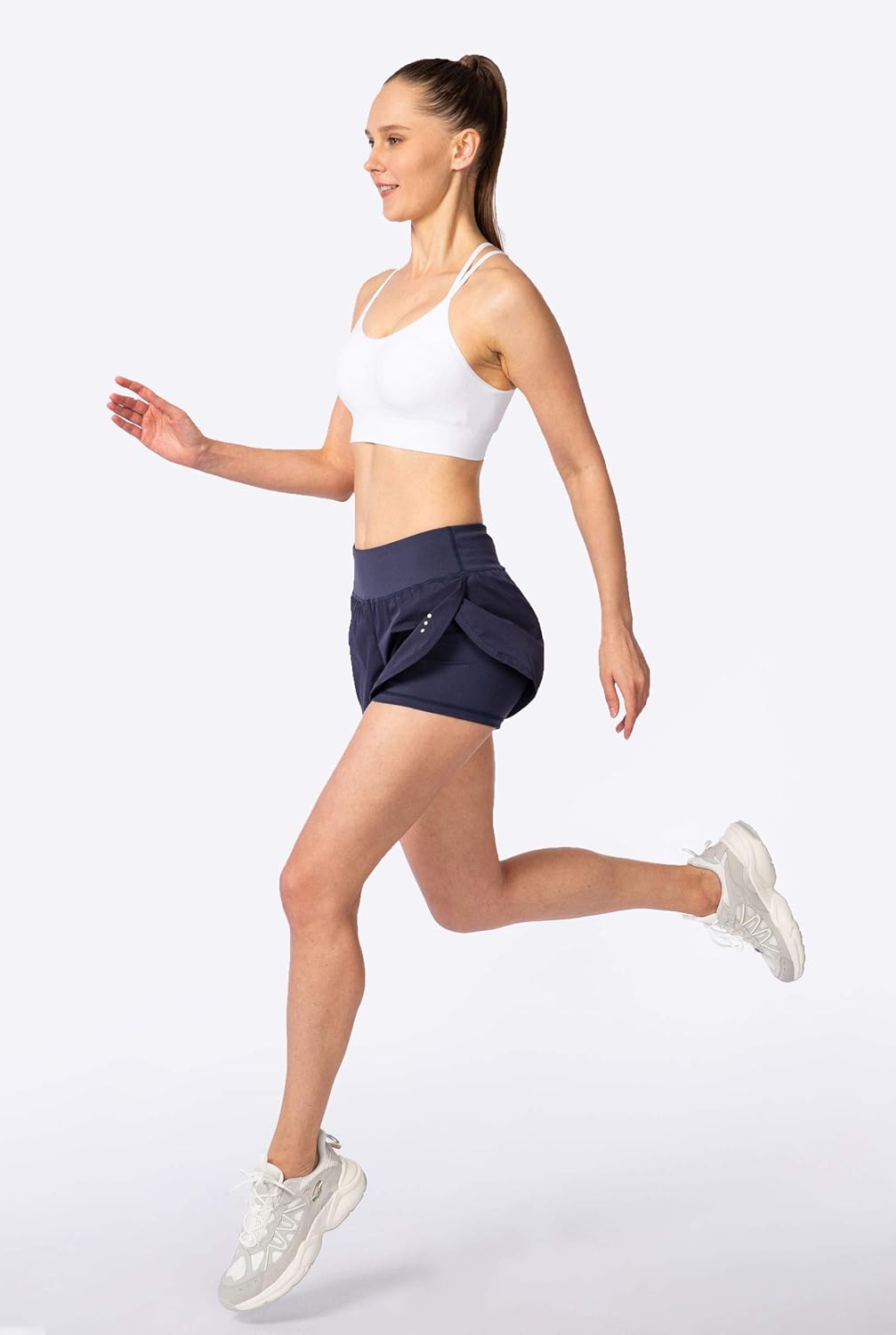 Women’s 2 in 1 Running Shorts Workout Athletic Gym Yoga Shorts for Women with Phone Pockets: Clothing