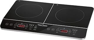 ProfiCook PC-DKI 1067 Induktions-Doppelkochplatte, automatische Topferkennung, elektronisches Sensor-Touch Bedienfeld mit Display, 180 Minuten-Timer mit Abschaltautomatik und Endsignal