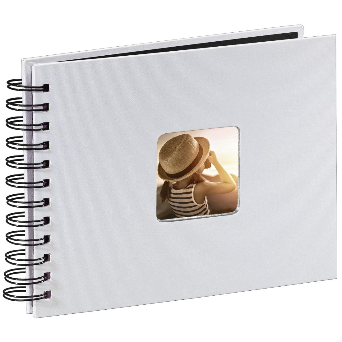 Hama 2107 Fine Art Spiralbound Photo Album, 24 x 17cm, Chalk White, 50 Black Pages, 24 x 17 cm