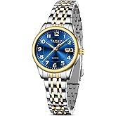 Taxau Womens Watch Luxury Dress Gold Silver Two Tone Stainless Steel Watches for Women Waterproof Small Simple Easy Read Ladies Watch Dainty Analog Quartz Women's Wrist Watches Reloj para Mujer