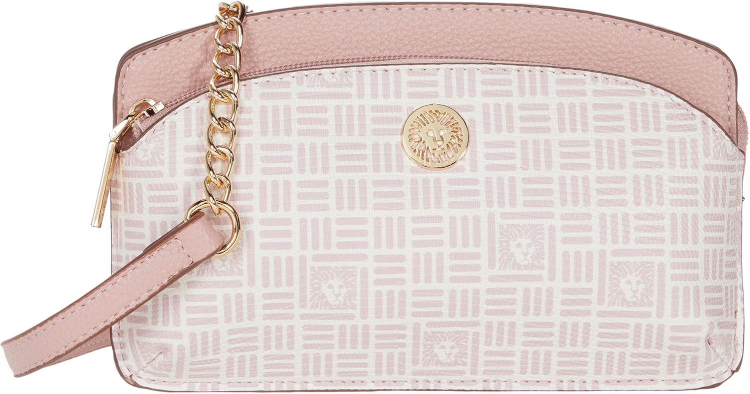 Anne Klein womens Anne Klein Flat Curve Mini Crossbody Bag, Pink Multi