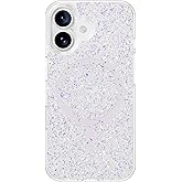 QOVOC for iPhone 16 Plus Case, Clear Glitter MagSafe Compatible, Bling Sparkly Girly Case for iPhone 16 Plus, Magnetic Protective Phone Cover, Silver Glitter, Cassiopeia