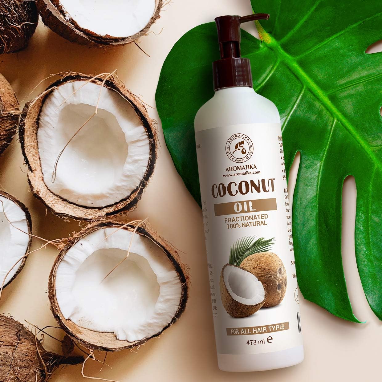 Fractionated Coconut Oil 480ml, 100% Pure & Natural Coconut Oils, Base Oil, Odorless, Intensive Hair Treatment for Hair - Image 5