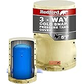 Redford Supply Co. Cold Snap (5°F) Round Pressure Tank Cover Insulation, 3-Way Round, 12"Diameter x 14"H, Water Well Tank Covers Insulated, Well Pump Cover Insulated Freeze Proof for Winter (Beige)