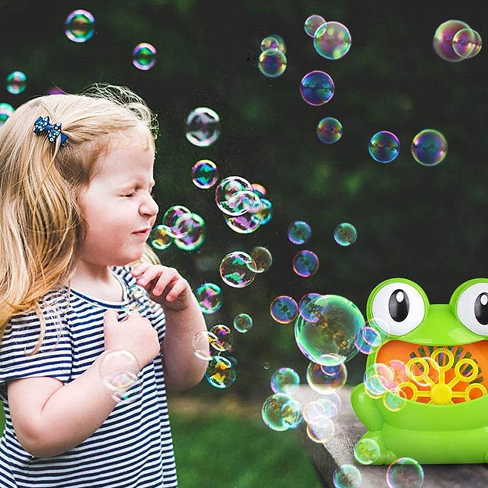 Feedh197am Baby Bath Bubble Machine Automatic Blowing Bubbles Toys, Frog Bubble Maker for Kids