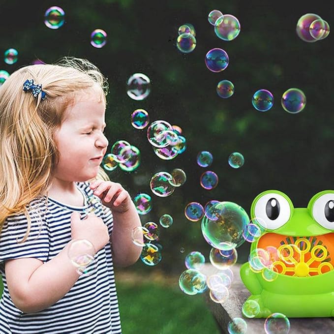 Feedh197am Baby Bath Bubble Machine Automatic Blowing Bubbles Toys