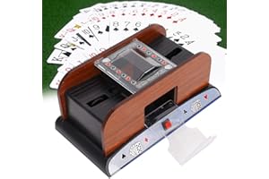 ZYYINI Card Shuffler, Electric Automatic Wooden Playing Card Deck Shuffler, Battery Operated Household Poker Card Shuffler Machine for The Elderly