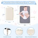 RAINSMORE Baby Changing Bag Backpack Nappy Bag with Mat White view 3