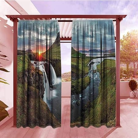 Amazon Com Balcony Curtains Apartment Decor Waterfall Landscape