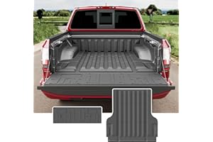 xipoqix Truck Mat Tailgate Mat Compatible with 2022-2026 Nissan Frontier TPE Truck Liner Replacement for 2022 2023 2024 2025 2026 Nissan Frontier Accessories (Circle Style Tailgate Mat+Truck Mat)