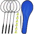 KH Badminton Rackets Set of 2 4 6 for Adults Kids,Beach Lawn Backyard Game Outdoor Sports,Racquets,Shuttlecocks & Carry Bag Included