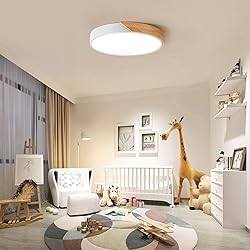 Vikaey Modern LED Ceiling Light, Minimalist Wood