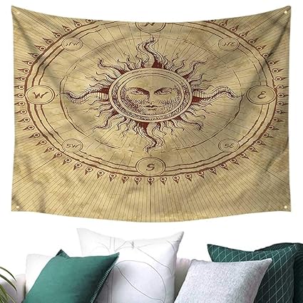 Amazon Com Ancient Square Tapestry Antique Roman Sun Stone