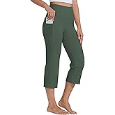Willit Women's Yoga Capris Pants High Waist Leggings Crop Straight Leg Athletic Exercise Workout Capris 21"