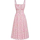 SCARLET DARKNESS Women's Floral Midi Dress Corset Sundresses 2026 Summer Spring Vacation Milkmaid Dresses