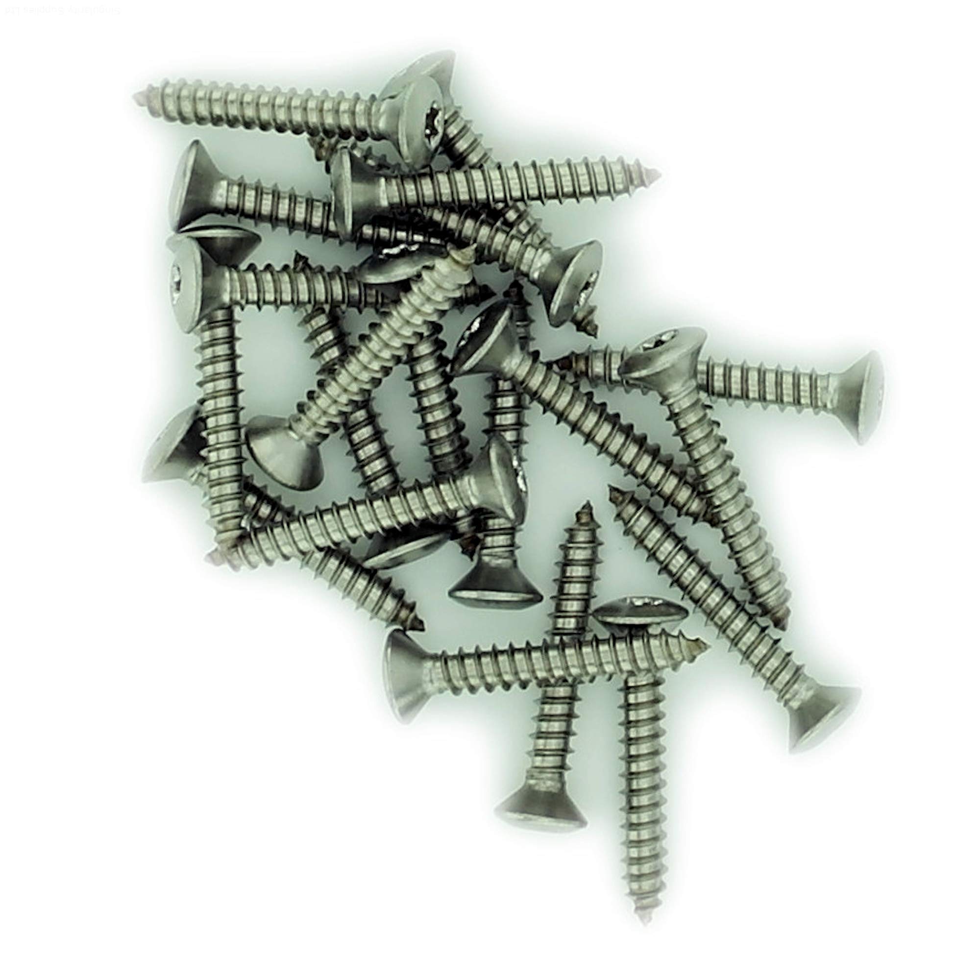 No.7 x 0.375 (3.9mm x 9.5mm) TX Raised Countersunk Self-Tapping Screw - Stainless Steel (A2) (Pack of 20) — image 1