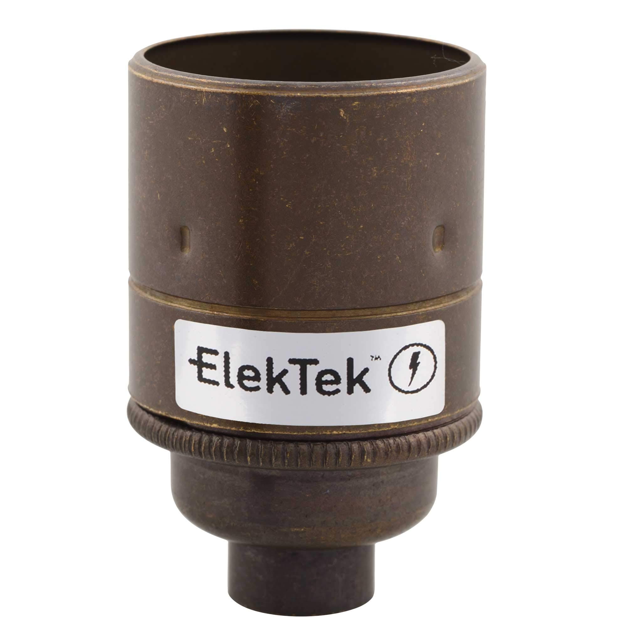 ElekTek ES E27 Lamp Bulb Holder Plain Skirt 10mm Entry Brilliant White Ideal for Vintage Filament Bulbs