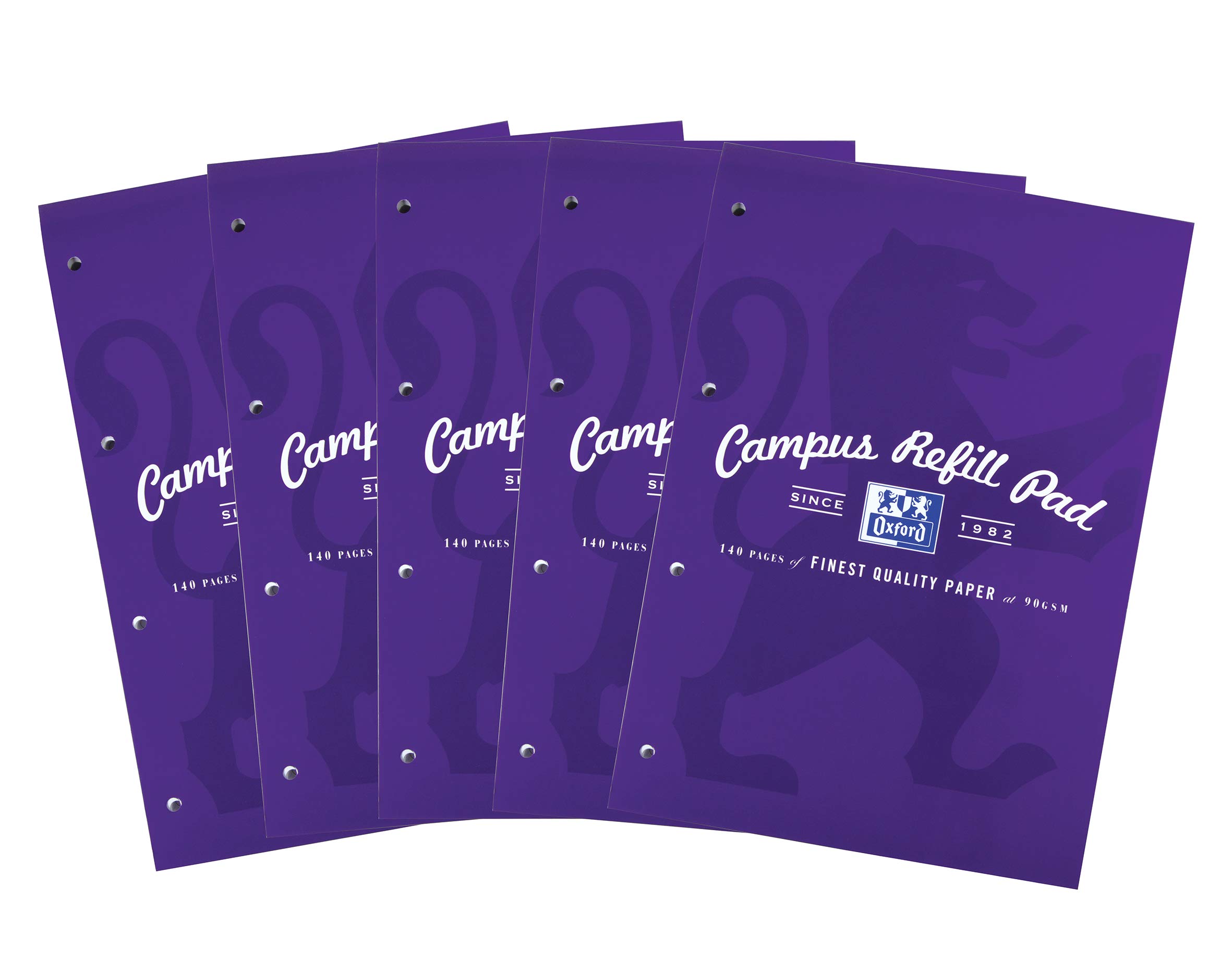 Oxford Campus A4 Refill Pad, 140 Pages, Purple, Pack of 5