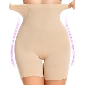 SIMIYA Shapewear Tummy Control Shorts for Women High Waisted Under Dresses | 5-IN-1 Body Shaper Seamless Underwear Shape Wear