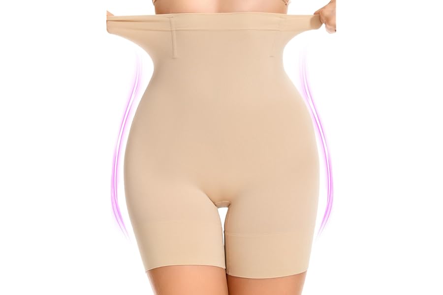 SIMIYA Shapewear Tummy Control Shorts for Women High Waisted Under Dresses | 5-IN-1 Body Shaper Seamless Underwear Shape Wear Compression Slip Short Girdle Boyshort Panties