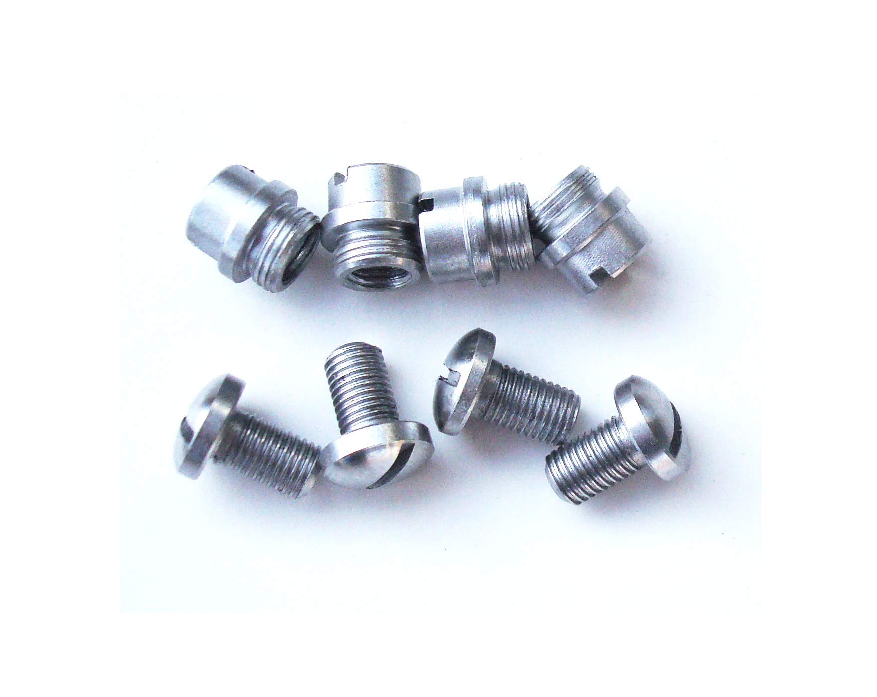 Danuland 4 Sets 1911 Grip Screws Bushings,M1911 Clones 1911A1 Fits These and Other Standard 1911 .45 .38 Industries Stainless Steel Grip Nut Screws & Bushings