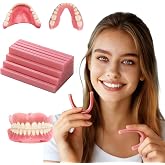 Denture Reliner Kit,For Use with Full or Partial Denture,Or Use with Fake Teeth to Make Temporary Denture, Remold and adjust mulitple times