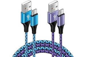 HOPEPOW S24 Ultra USB Type C Cable Fast Charging 6FT/2Pack for Samsung Galaxy S24/S23+/S22/S21/S25/S25 Ultra/,3.1A USB C to USB A Cord Android Phone Car Cable Fast Charging for Google Pixel 8a/9/7,iPhone 15