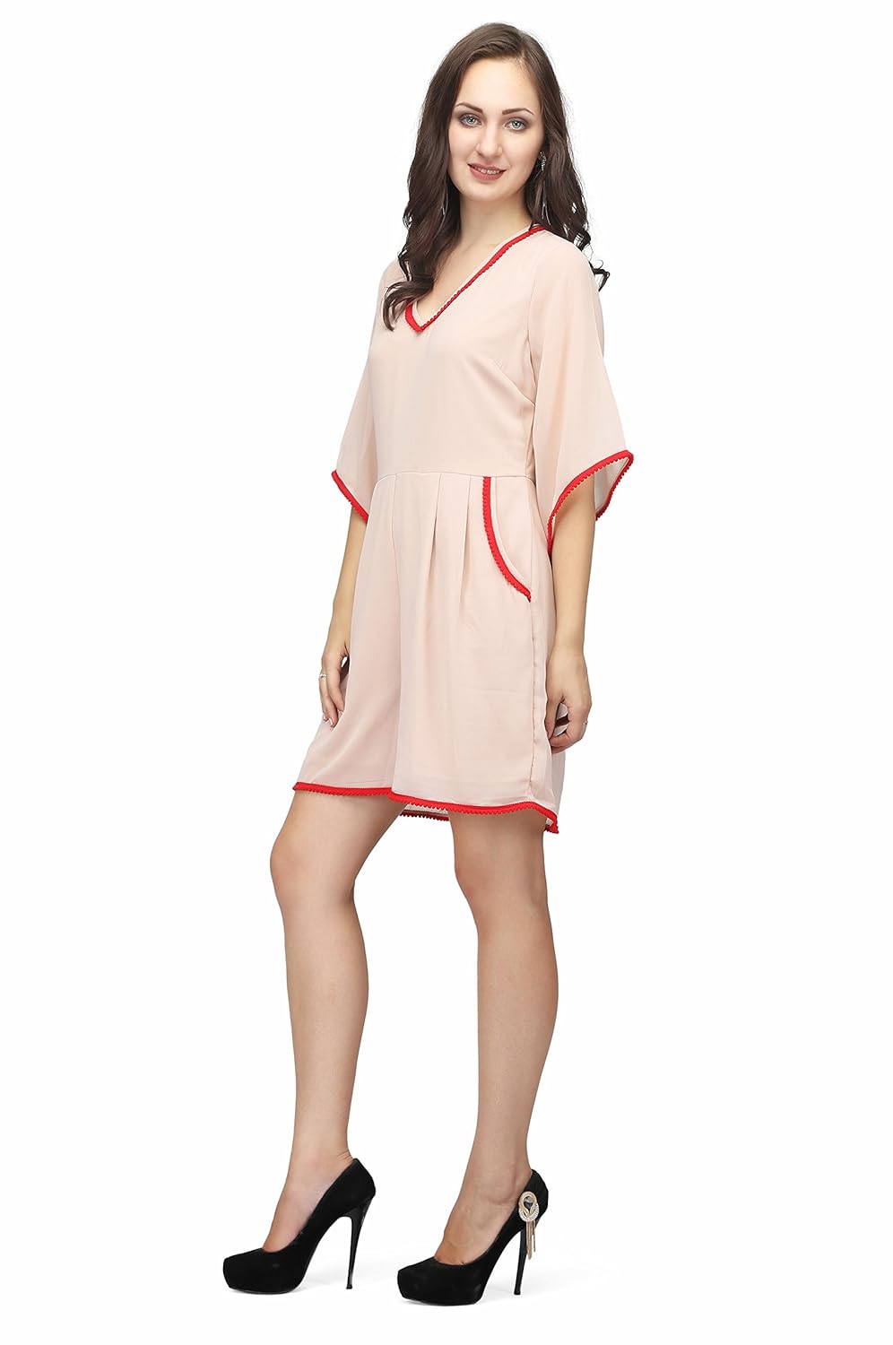 karmic vision georgette 3/4th sleeve women's casual wear jumpsuit