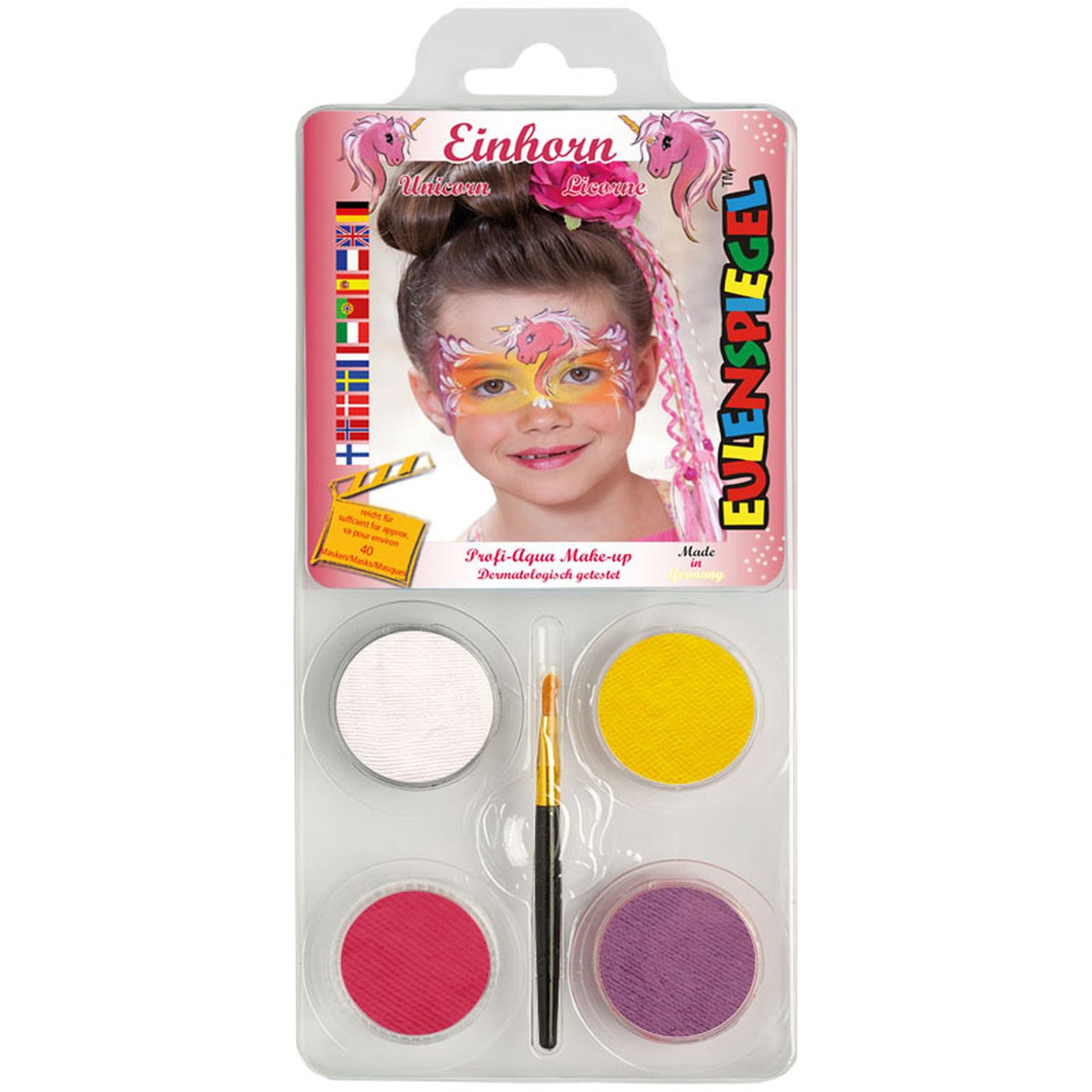 Owl Mirror Set of 6 Unicorn 4 Colours and 1 Brush