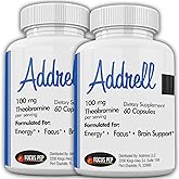 Focus Pep Addrell 2 Pack Energy Stimulant Pills- Study Supplement Alternative Pill, Natural Nootropic Supplements & Cognitive Enhancer Substitute to Elevate Mental Clarity- 120 Capsules
