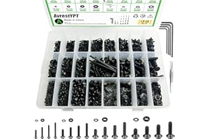 AVRESTYPT 1715Pcs M2 M3 M4 M5 Screw Kit - 3D Printer Mini Screw, Allen Head/Flat Head/Countersunk Bolt/Screws, Metric Bolts Assortment, Black Nuts and Bolts for Mechanical Hardware