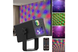 ADDBITCOLOR Portable Rechargeable RGB Laser-LED Stars Light Sound Activated Projector for DJ Disco Stage Party Xmas Mood Pub KTV Bar Dance Gift Birthday Wedding in-Car Travel Show Home Camp Trip
