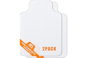 Office Chair Mat for Carpet, 2PACK 36X48 Computer Desk Chair Mat for Carpeted Floors, PHINOX Crack-Resistant PET Easy Rolling Hard Mat for Office Chair on Carpet, Anti-Slip Carpet Protector Mat Clear
