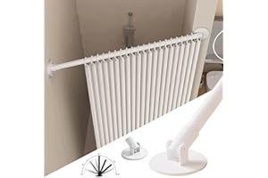 13.8-102 inch Wardrobe Rail Adjustable Angle Closet Rod Bracket, Angled Wall Corner Shower Curtain Pole, 180° Swivel Clothes 