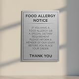 Viro Display Aluminium Food Allergy Notice Sign 200x260mm Brushed Silver view 4