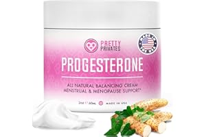 PRETTY PRIVATES Progesterone Cream for Women - Menstrual, Menopause and Perimenopause Relief Support - 1,000 mg USP Natural Bioidentical Progesterone Cream - Topical Hormone Balancing Cream Made in USA - 2 oz (60 mL)