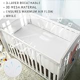 Sour Lemon Breathable Mesh Liner for Cot Beds 2 PCS Baby Crib Surrounds view 3