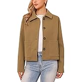 Allegra K Short Pea Coat for Women Casual Long Sleeve Single Breasted Jacket Coats Fall Winter Outerwear
