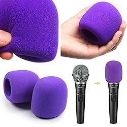 6 PCS Microphone Windscreen Thick Purple Foam