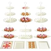 10 PCS Cupcake Stand Holder, Dessert Table Display Set, Treat Table Candy Cake Desert Tiered Tray, 3 Tier Serving Trays for Tea Party, Wedding Baby Shower Bridal Shower Decorations