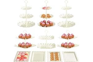 PCFCZ 10 PCS Cupcake Stand Holder, Dessert Table Display Set, Treat Table Candy Cake Desert Tiered Tray, 3 Tier Serving Trays for Tea Party, Wedding Baby Shower Bridal Shower Decorations