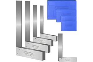 Machinist Square Set 2, 3, 4, 6 Inch, Mechanical Steel High Precision Square, Harden Carbon Steel Engineer Squares, 90 Degree