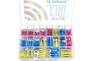 Qibaok 250 PCS Heat Shrink Wire Connectors Electrical Terminals Kit Waterproof Marine Automotive Terminals Set