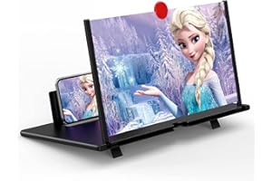 TENLARY 14" Screen Magnifier – 3D HD Cell Phone Magnifing Screen Enlarger Projector for Movies Videos and Gaming – Foldable Phone Stand Holder with Screen Amplifier Compatible with All Smartphones