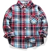 Phorecys Girls' Plaid Flannel Shirt Long Sleeve Button Down Buffalo Checkered Shirt 2T-10 Years