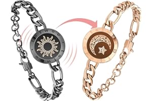 TOTWOO Long Distance Touch Bracelets for Couples, Vibration & Light up for Love Couples Bracelets | Long Distance Relationship Gifts for Girlfriend Bluetooth Pairing Jewelry